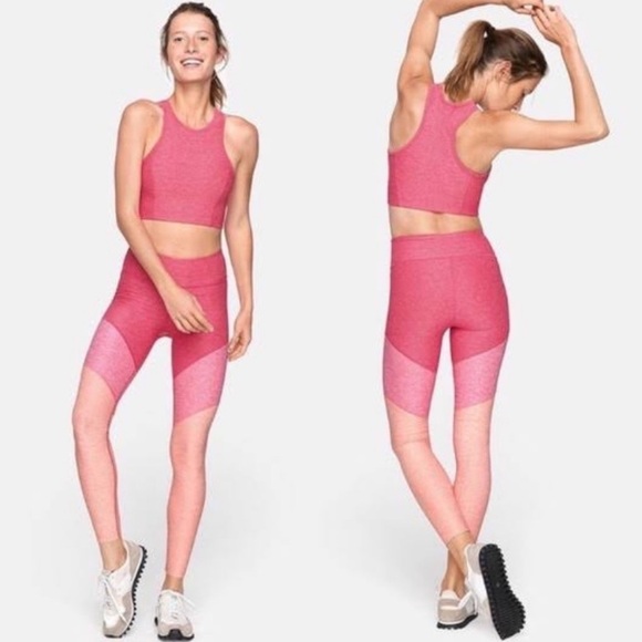 OUTDOOR Voices Warmup Color Block 7/8 Leggings in Barbie Pink - Picture 2 of 7